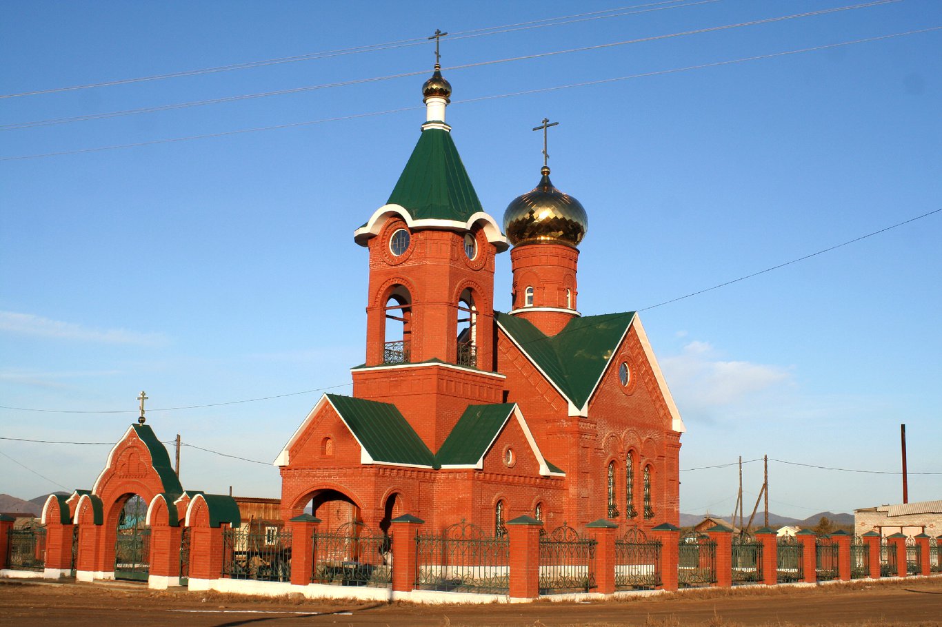 Храм в Окино-Ключах на закате