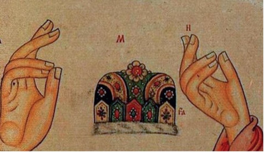 Рис.1. Двуперстное крестное знамение.